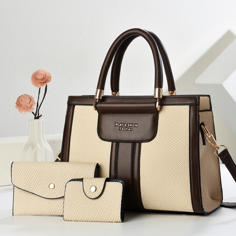 Casual Tote Wallet Handbag | Saffiano PU Leather Zipper Designer Bag